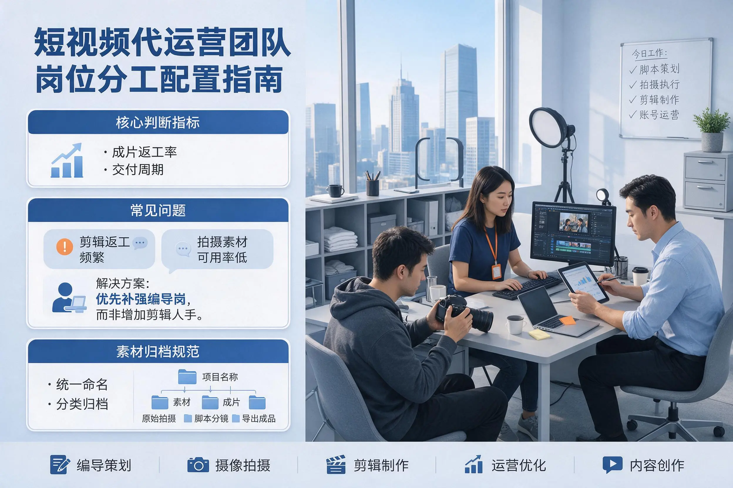 短视频代运营团队如何配置？舟山企业岗位分工科普说明